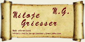 Miloje Griesser vizit kartica
